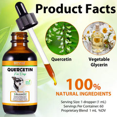 Droppers show precise dosing for Zenpaws Quercetin for Dogs liquid drops.