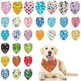 Zenymb 30-pack dog bandanas in a colorful collection for daily wear and photo sessions.