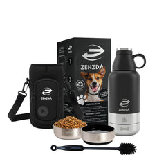 ZENZDA 3-in-1 dog water bottle cap with leakproof seal for clean hydration.