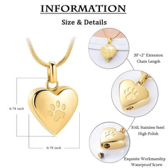 zeqingjw front-view paw-heart pendant highlights gold-tone finish