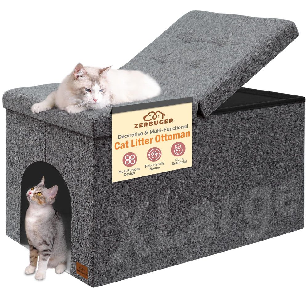 Zerbuger cat litter box enclosure furniture offers discreet odor control for a cleaner living space.