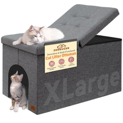 Zerbuger cat litter box enclosure furniture offers discreet odor control for a cleaner living space.