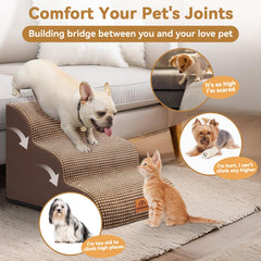 Zerbuger cat stair sofa 3-step helps felines reach sofas comfortably.
