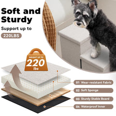 Zerbuger Dog Stairs non-slip base keeps steps steady.