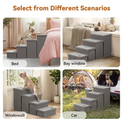 Zerbuger dog stairs folded for compact storage, saving space.