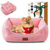 Zerbuger orthopedic dog bed in pink, front view showing supportive structure for medium dogs.