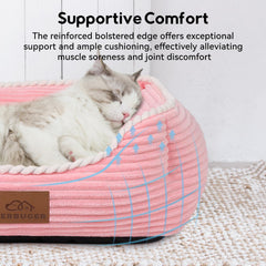 Zerbuger pet bed ultra-soft fabric for calm, restful naps.