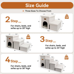 Zerbuger stairs storage compartments keep toys and supplies neatly handy.