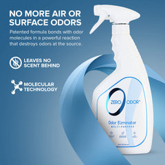 Zero Odor bathroom surface odor control spray neutralizes bathroom smells on surfaces
