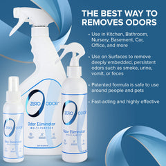 Zero Odor in bathroom setup eliminates odors safely.