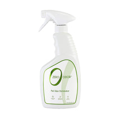 Zero Odor bottle targets pet odors on surfaces for lasting freshness.