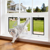 Zerzuo aluminum frame cat door with magnetic closure for secure, hands-free pet access.