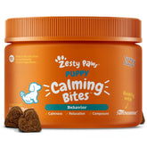 Zesty Paws Calming Chews puppy turkey bottle with packaging for daily calm.