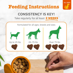Zesty Paws Chew No Poo Bites dental blend ingredients spread to show dental care benefits
