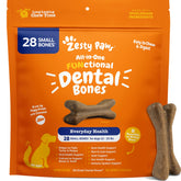 Zesty Paws Dental Bones cinnamon flavor for fresh breath in small dogs.