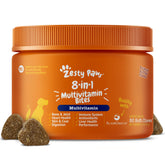 Zesty Paws dog multivitamin bottle close-up highlighting joint support.