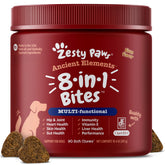 Zesty Paws dog multivitamin bottle front highlights packaging for everyday support