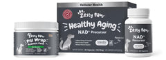 Zesty Paws Niagen capsules close-up for canine NAD+ support.