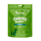Zesty Paws OraStix stress-relief sticks for dogs help anxious pets stay calm during loud events.