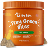 Zesty Paws Stay Green Bites presenting grass-burn chew for lawn health