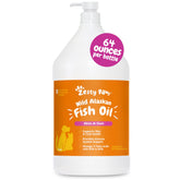 Zesty Paws Wild Alaskan Fish Oil bottle pour for pets.