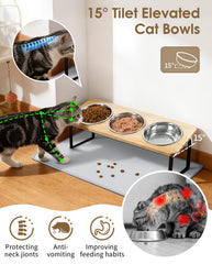 ZFZYyxgs triple stainless-steel bowls offer whisker-friendly, wide-mouth dining.