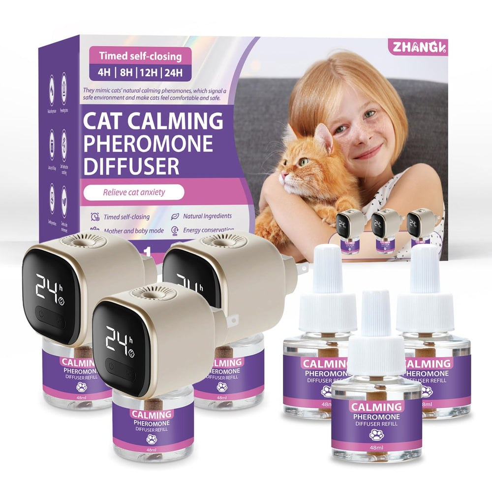 ZHANGK cat calming diffuser kit plugged into outlet for a calmer home