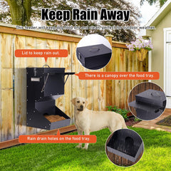 ZHEQOGZH galvanized gravity feeder for dogs highlights sturdy, rust-free construction.