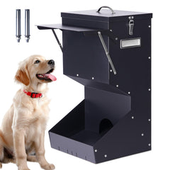 ZHEQOGZH outdoor automatic dog feeder with 25lb capacity for durable outdoor use.