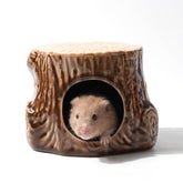 Zhilishu ceramic hamster hideout front view, spacious interior for cozy nesting.