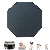Zhilishu octagon playpen mat fits most crates, reduces mess during playtime.