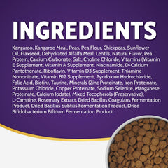 Low-fat kangaroo kibble rich in Omega-3 fatty acids for overall nourishment