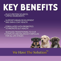 Zignature Puppy Formula kibble closeup highlights texture for palatable bites
