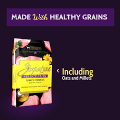 Zignature Select Cuts turkey formula ingredients oats millet image highlights wholesome grains