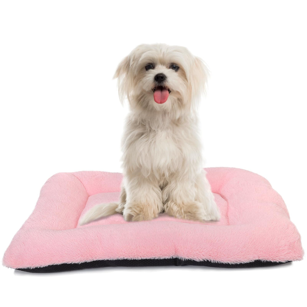 zihapgpzp dog crate bed 18x12 pink, cozy padding for small dogs