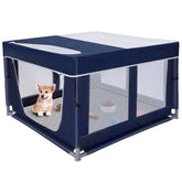 Zikopomi dog playpen with pee pad inside for mess-free indoor use