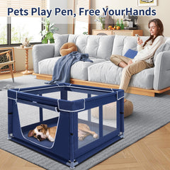 Zikopomi oxford fabric playpen emphasizes durability for chewers.
