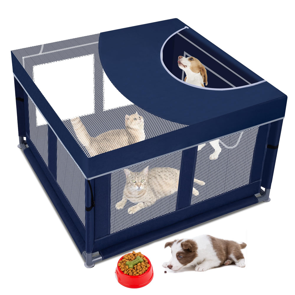 Zikopomi playpen door-closed view for secure containment and supervision