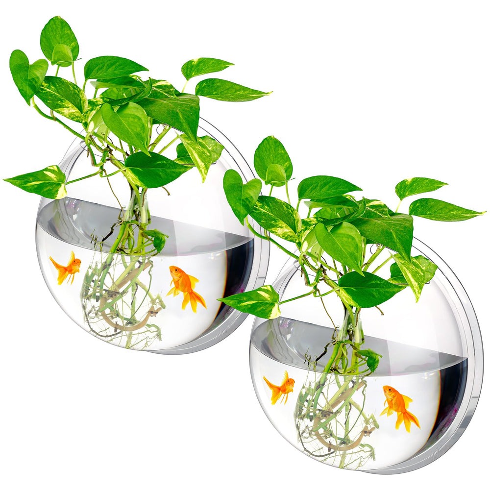Ziliny hanging wall fish bowls two-pack, easy to install for stylish room decor.