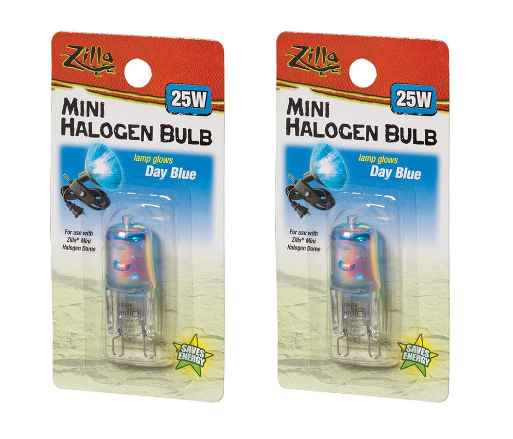 Zilla mini halogen bulb 25W day blue provides warm basking light for reptile habitats