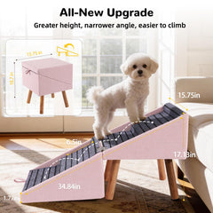 Ziluce non-slip wooden dog ramp surface delivers secure traction on each step.