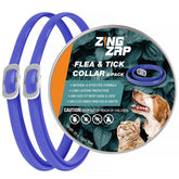 ZingZap flea collar blue on a pet providing ongoing protection.