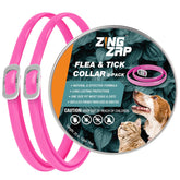 ZingZap flea and tick collar pink packaging highlights natural protection.