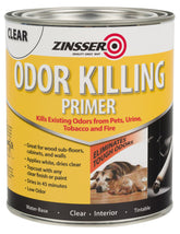 Zinsser odor-killing primer on interior surfaces for odor control.