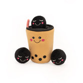 ZippyPaws Burrow milk tea burrow action, inviting playful exploration for dogs.