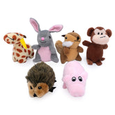 ZippyPaws Burrow Replacement Miniz pack with six squeaky plush toys for interactive play.