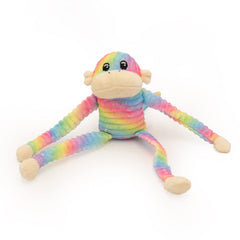 ZippyPaws Crinkle Monkey rainbow-blue small packaging view showcases the two-pack set.