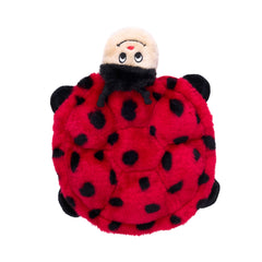 Flat unstuffed design of ZippyPaws Squeakie Crawlers for easy tossing
