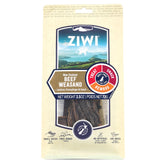 ZIWI Beef Weasand chews pack image highlights a high-protein reward for dogs.