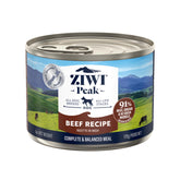 ZIWI Peak canned beef wet dog food in 6oz can, high-protein meal option.